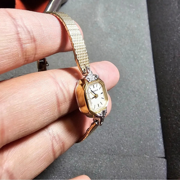 Vntg Caravelle By Bulova Ladies Mechanical Wind Cocktail Watch Gold Tone Working - Picture 7 of 11